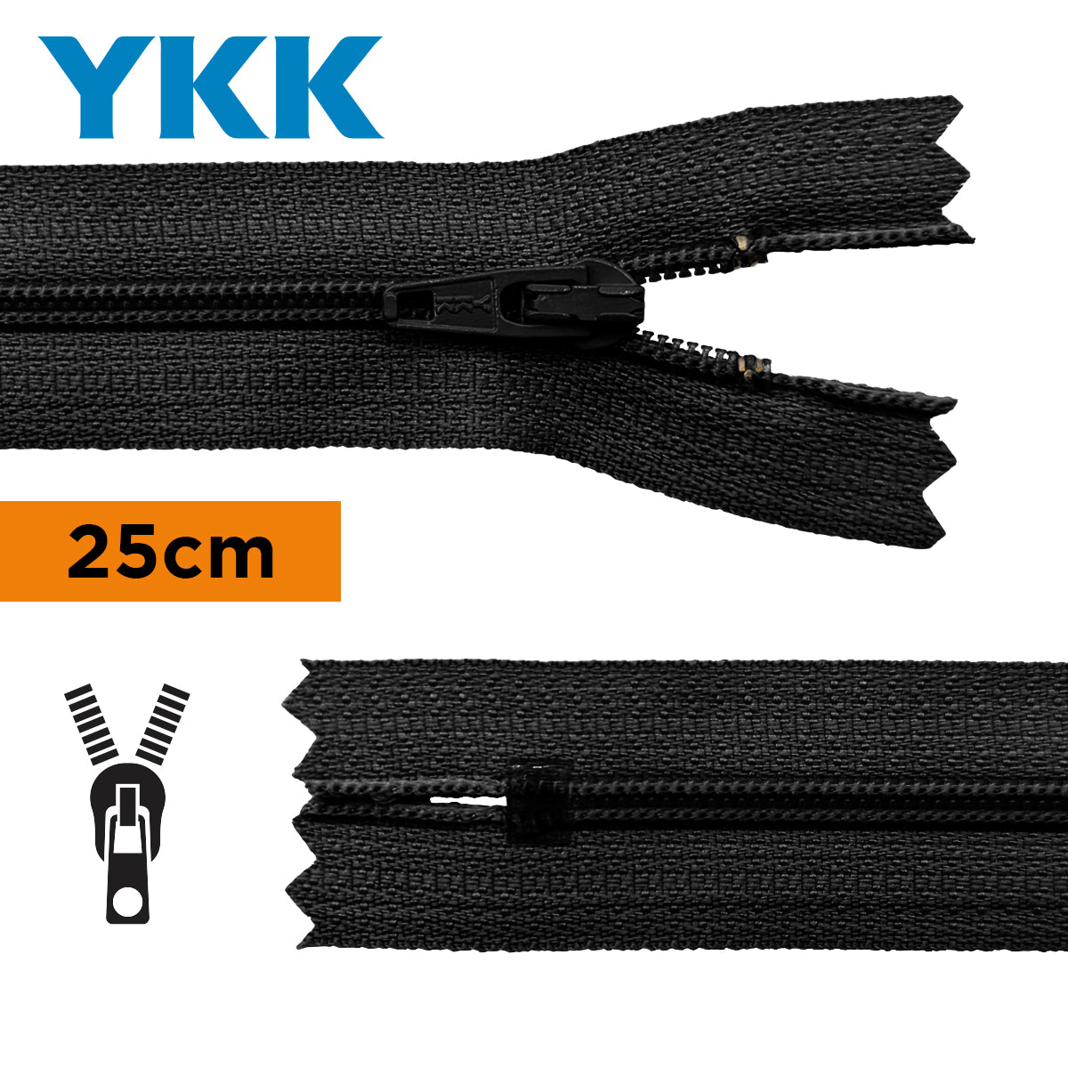 TIRETTE 22CM NYLON NON DETACHABLE YKK