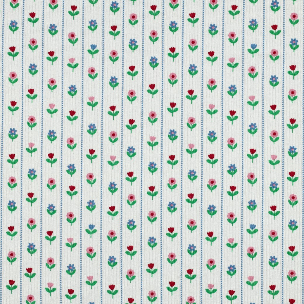 Jersey fleurit cotelé