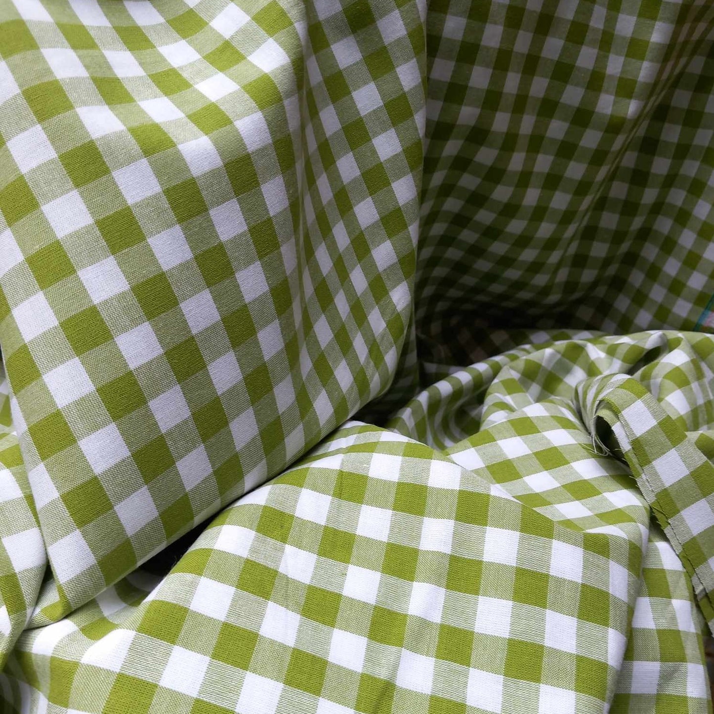 POPELINE VICHY VERT OLIVE