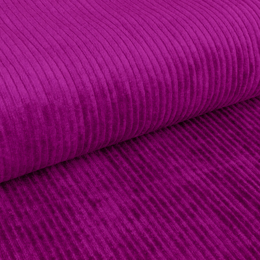 VELOURS cotelé Mauve bougainvillier