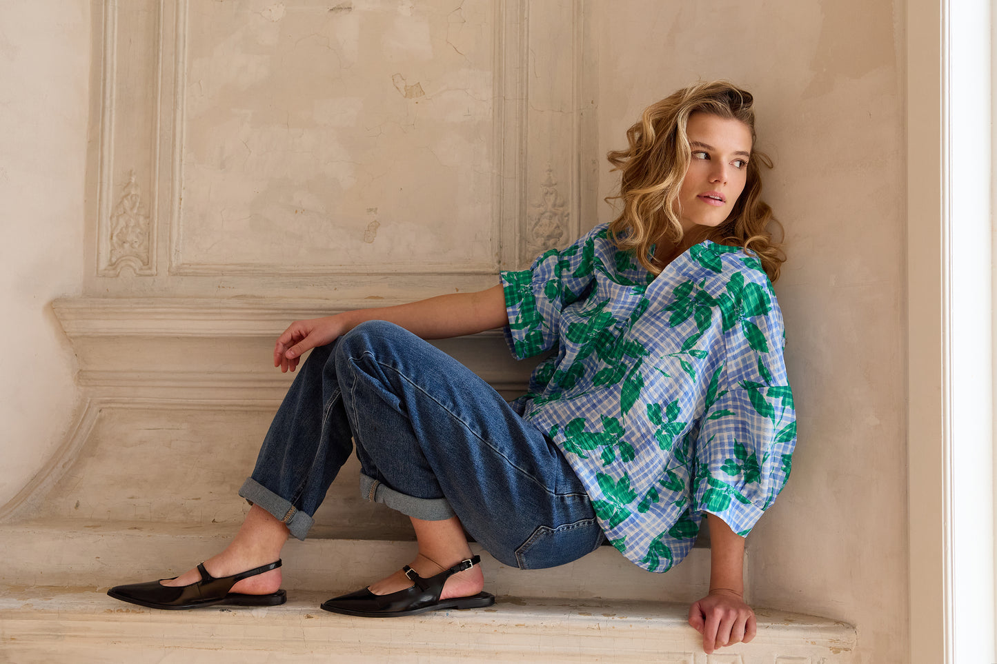 Viscose vichy et feuilles