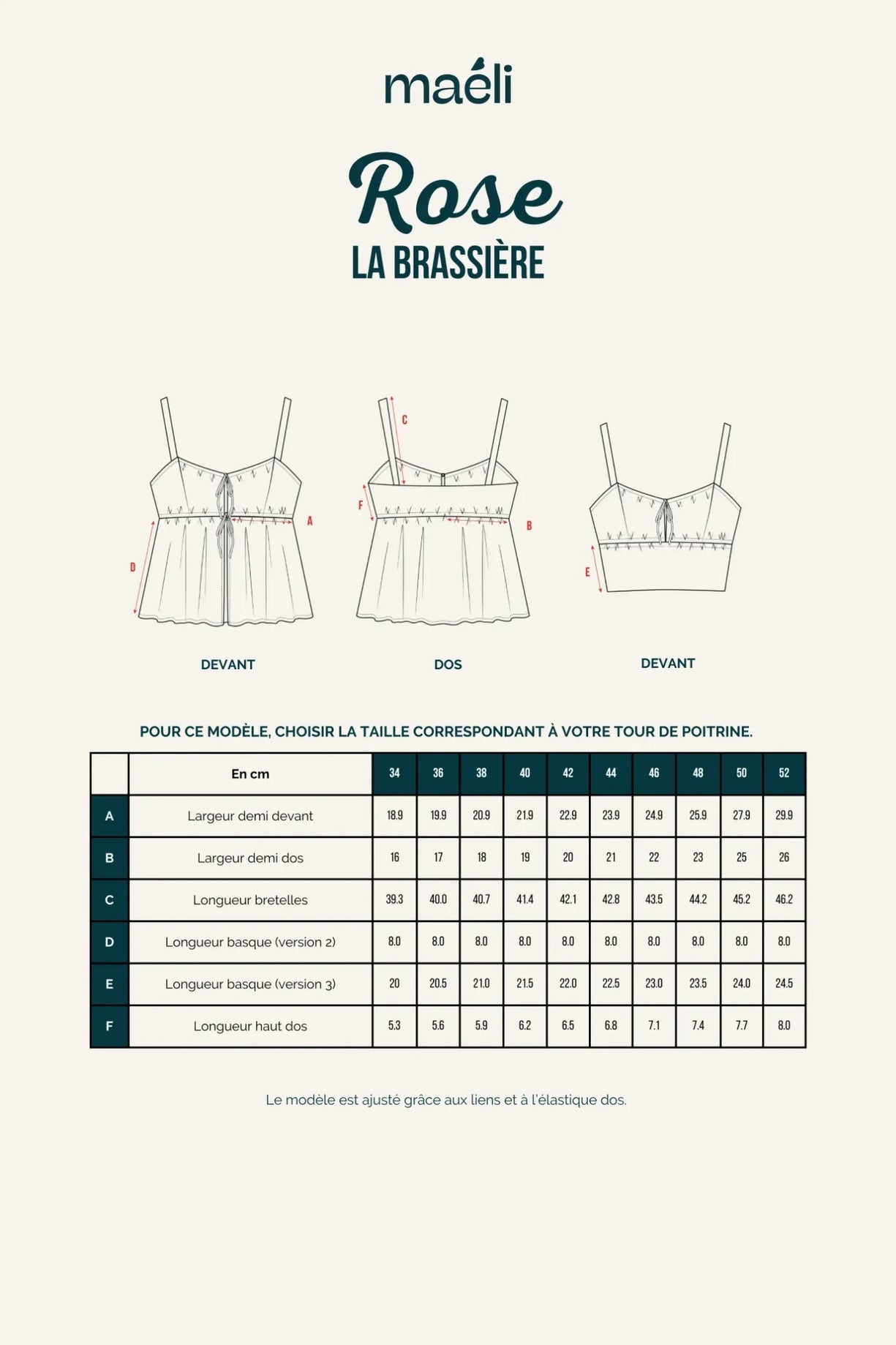 PATRON BRASSIÈRE ROSE MAELI COUTURE