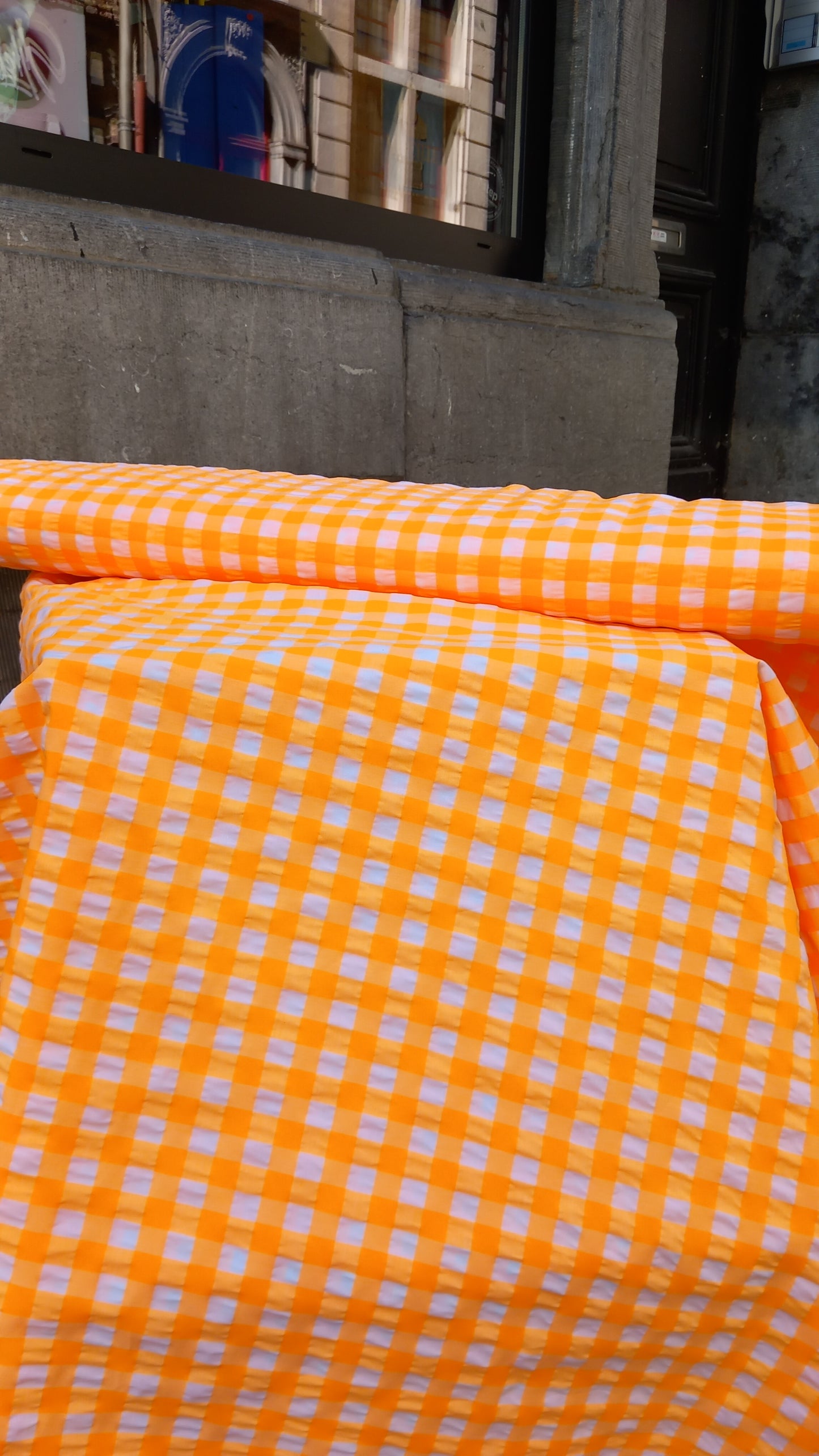 SEERSUCKER ORANGE FLUO