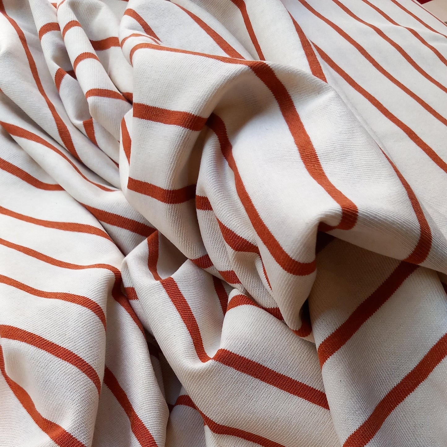 JERSEY MARINIÈRE BIO ECRU TERRACOTTA