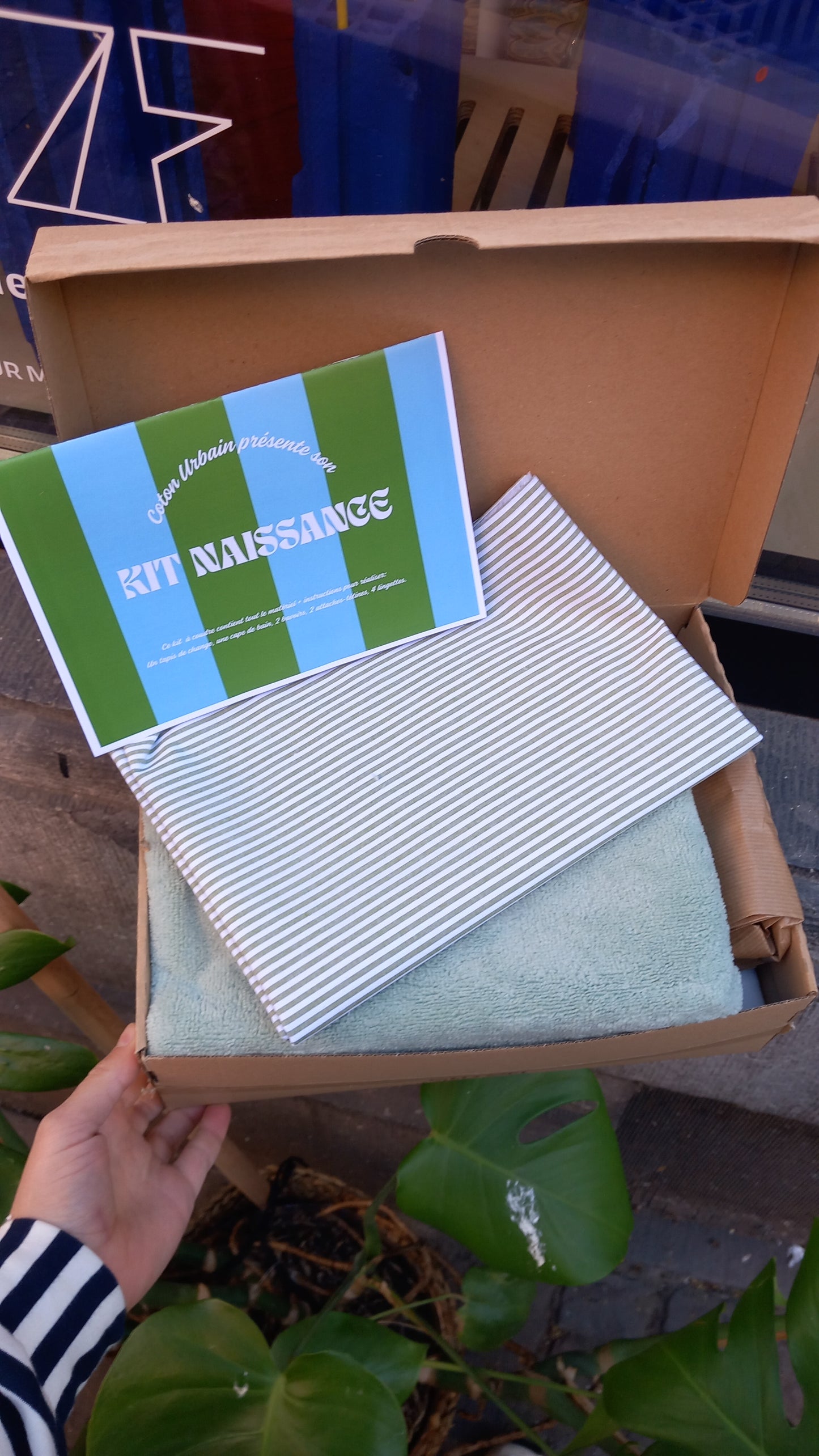 KIT NAISSANCE À COUDRE LIGNÉ VERT