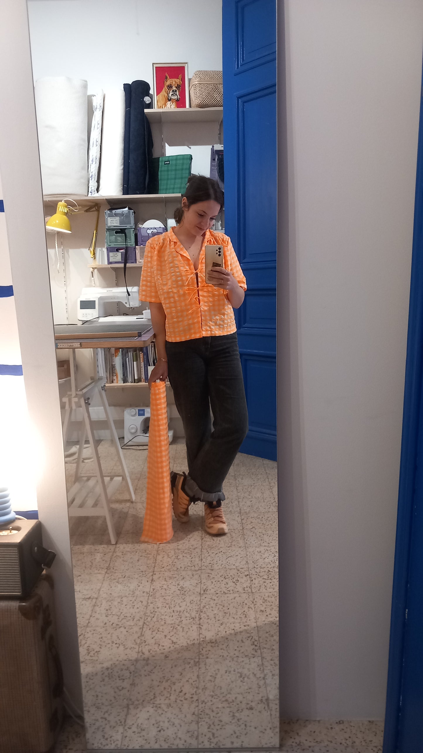 SEERSUCKER ORANGE FLUO