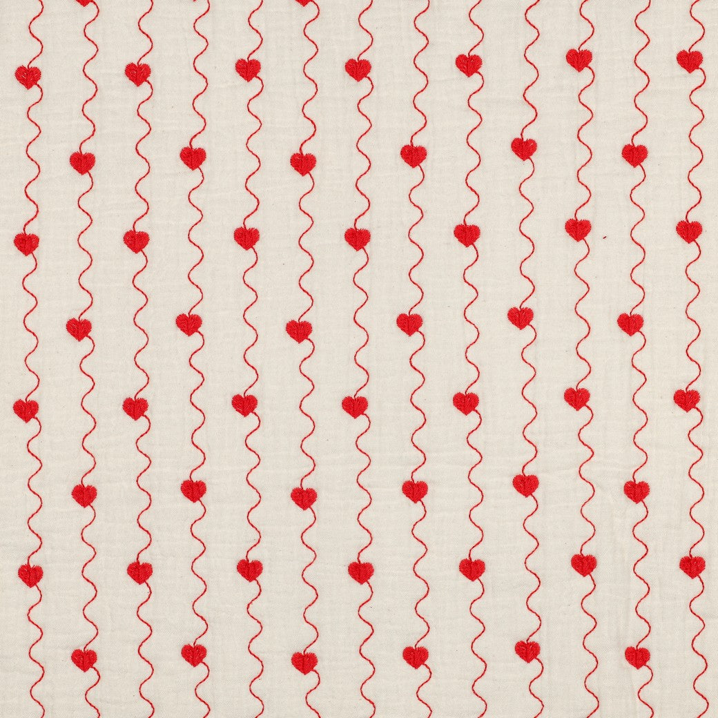 Double gaze matelassée coeur