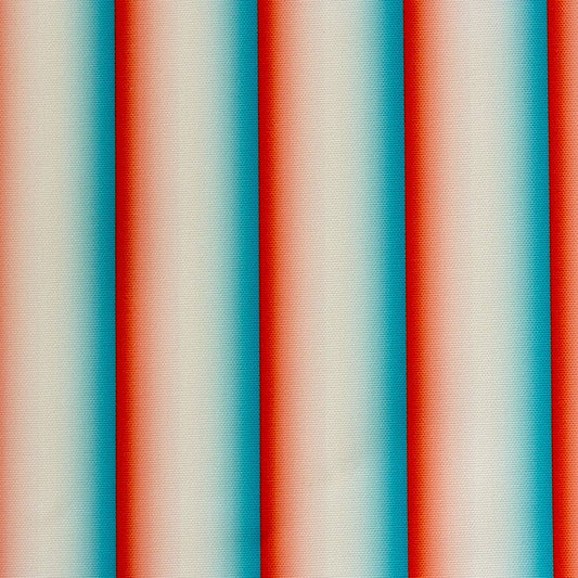 Coupon tissu d'extérieur Rayures Dégradées Bleu Rouge x mètres