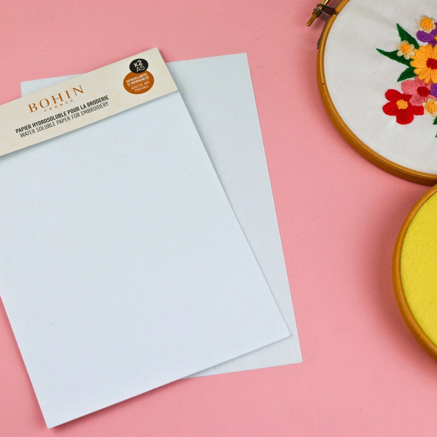 Papier hydrosoluble pour la broderie