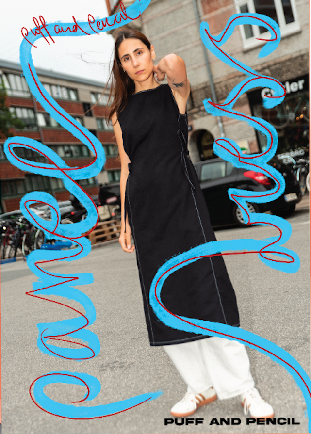 PUFF & PENCIL PANEL DRESS