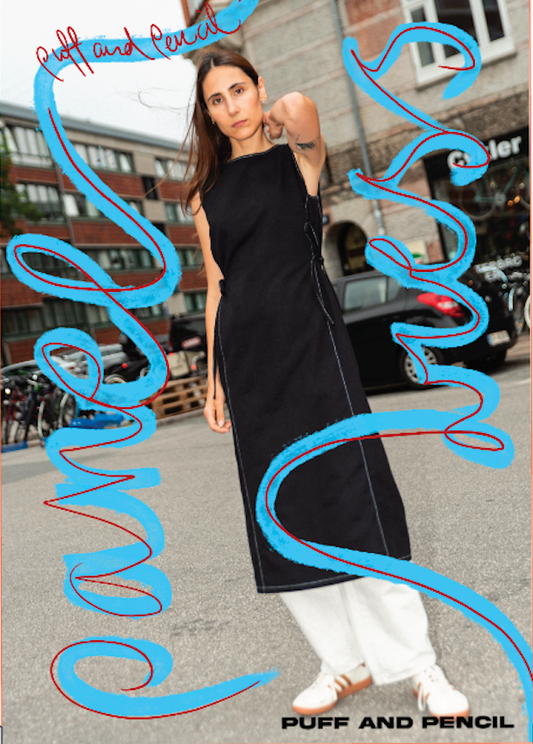 PUFF & PENCIL PANEL DRESS