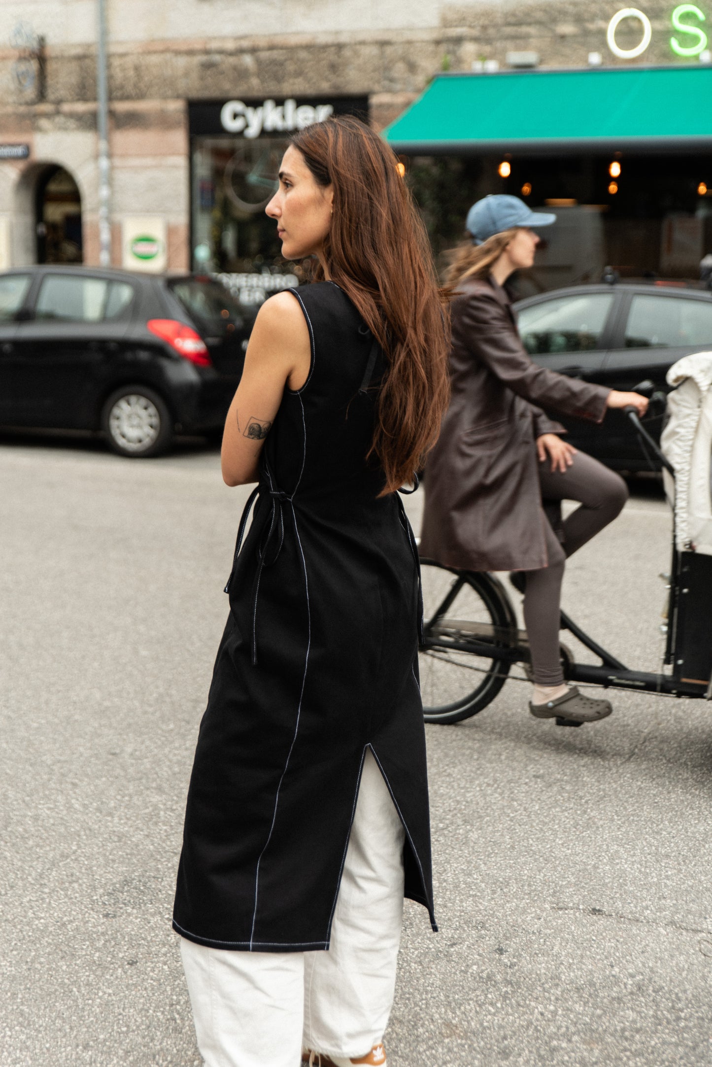 PUFF & PENCIL PANEL DRESS