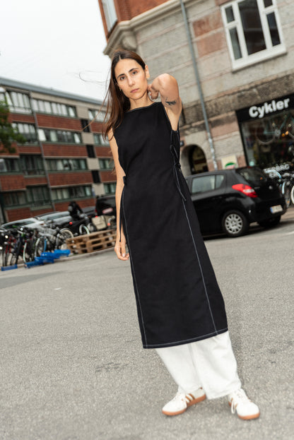 PUFF & PENCIL PANEL DRESS