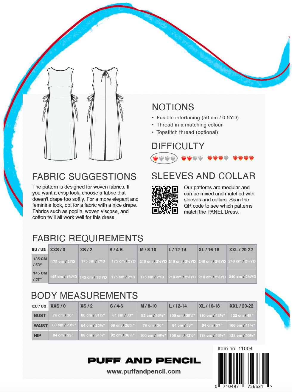 PUFF & PENCIL PANEL DRESS