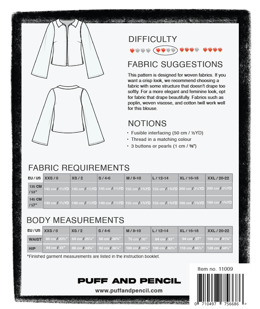 PUFF & PENCIL COLLARED BLOUSE