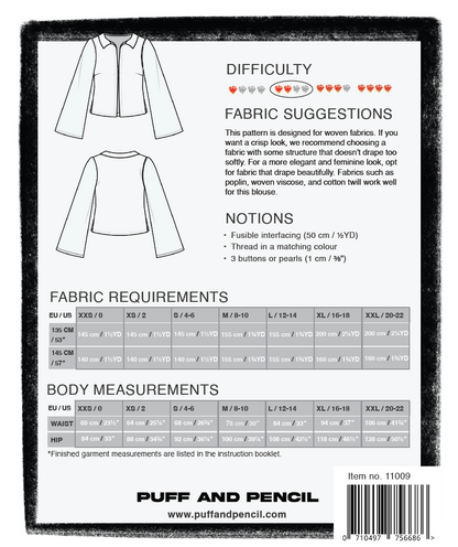 PUFF & PENCIL COLLARED BLOUSE