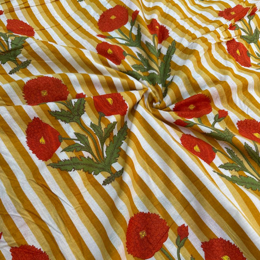 INDIENNE MOUTARDE & BLANC FLEURS