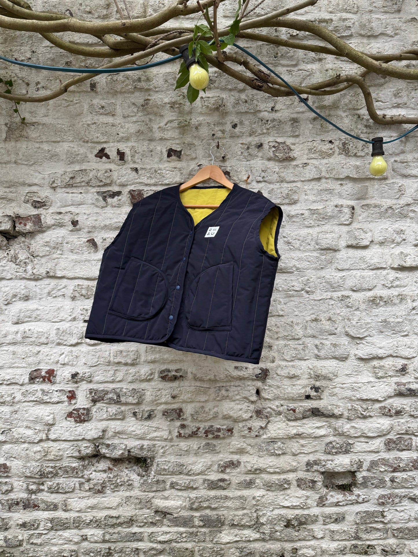 Gilet sans manches réversible bleu