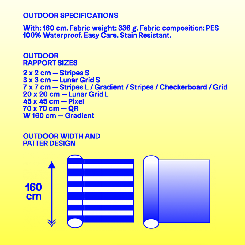 COUPON tissu extérieure Dégradé Grille Bleu