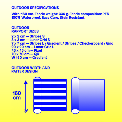 COUPON tissu extérieure Dégradé Grille Bleu
