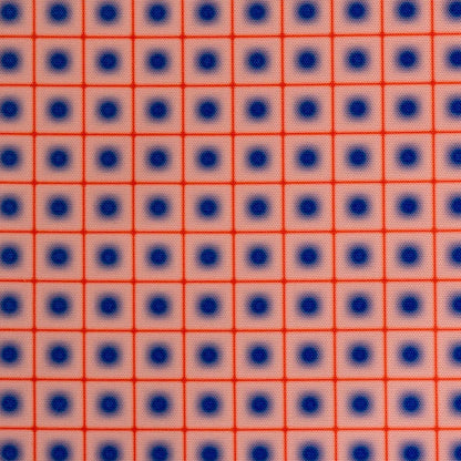 coupon Toile Extérieure Lunaire Grille Bleu Rouge x mètres