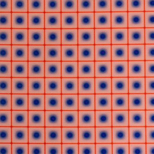 coupon Toile Extérieure Lunaire Grille Bleu Rouge x mètres