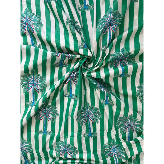 INDIENNE VERT & BLANC PALMIER