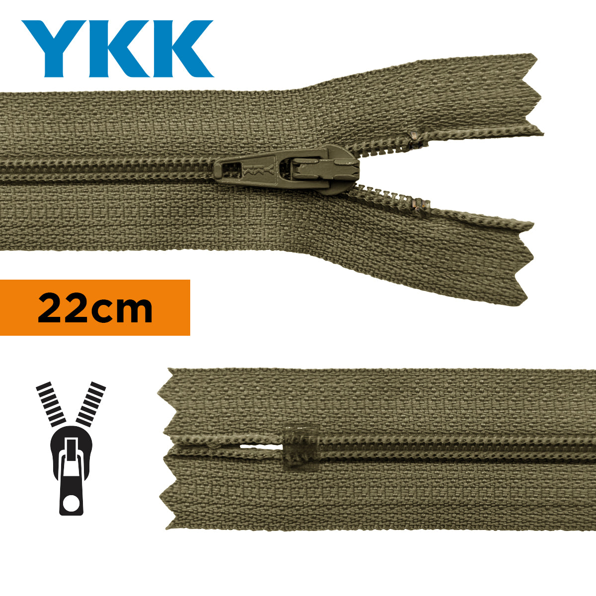 TIRETTE 22CM NON DETACHABLE YKK (coloris variés)