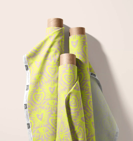 Tissu déperlant Ex Voto jaune