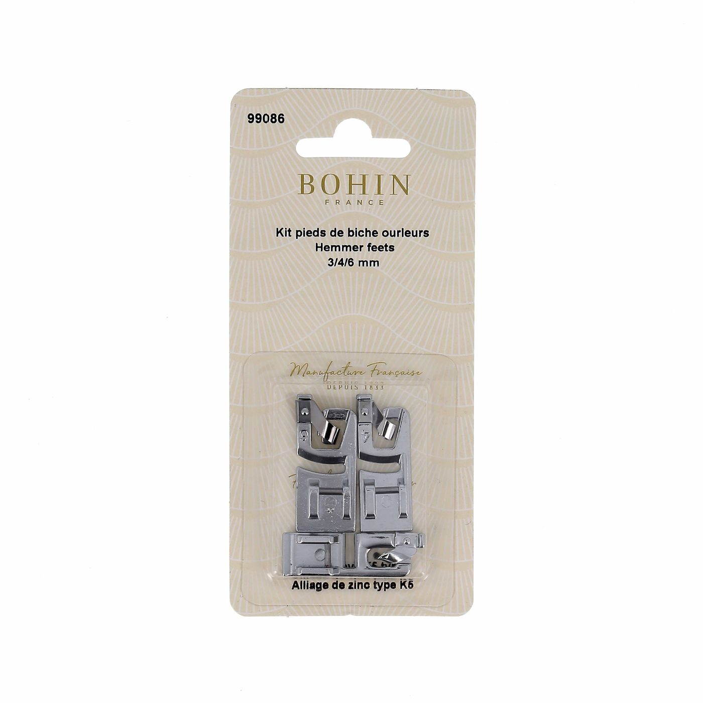 Pied ourlet kit 3 tailles