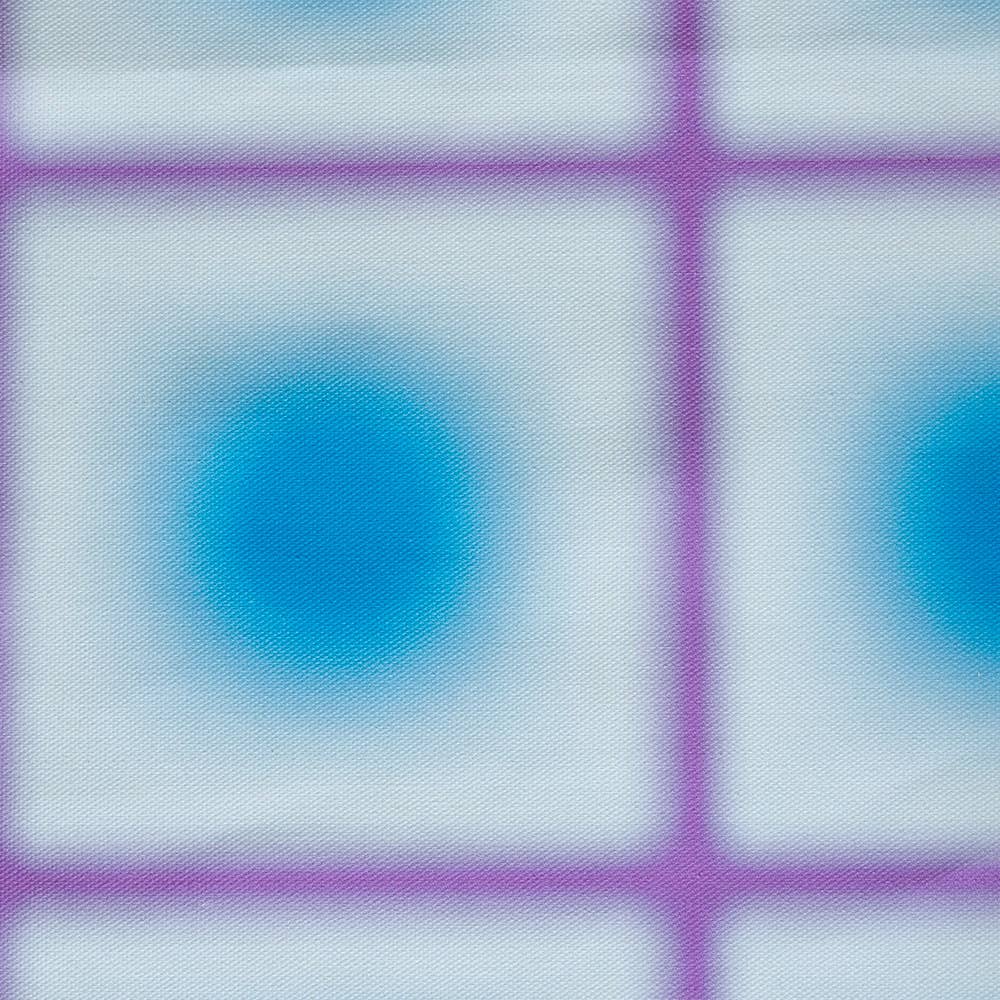 Coupon tissu Outdoor Lunar Grid Bleu Lilas x mètres