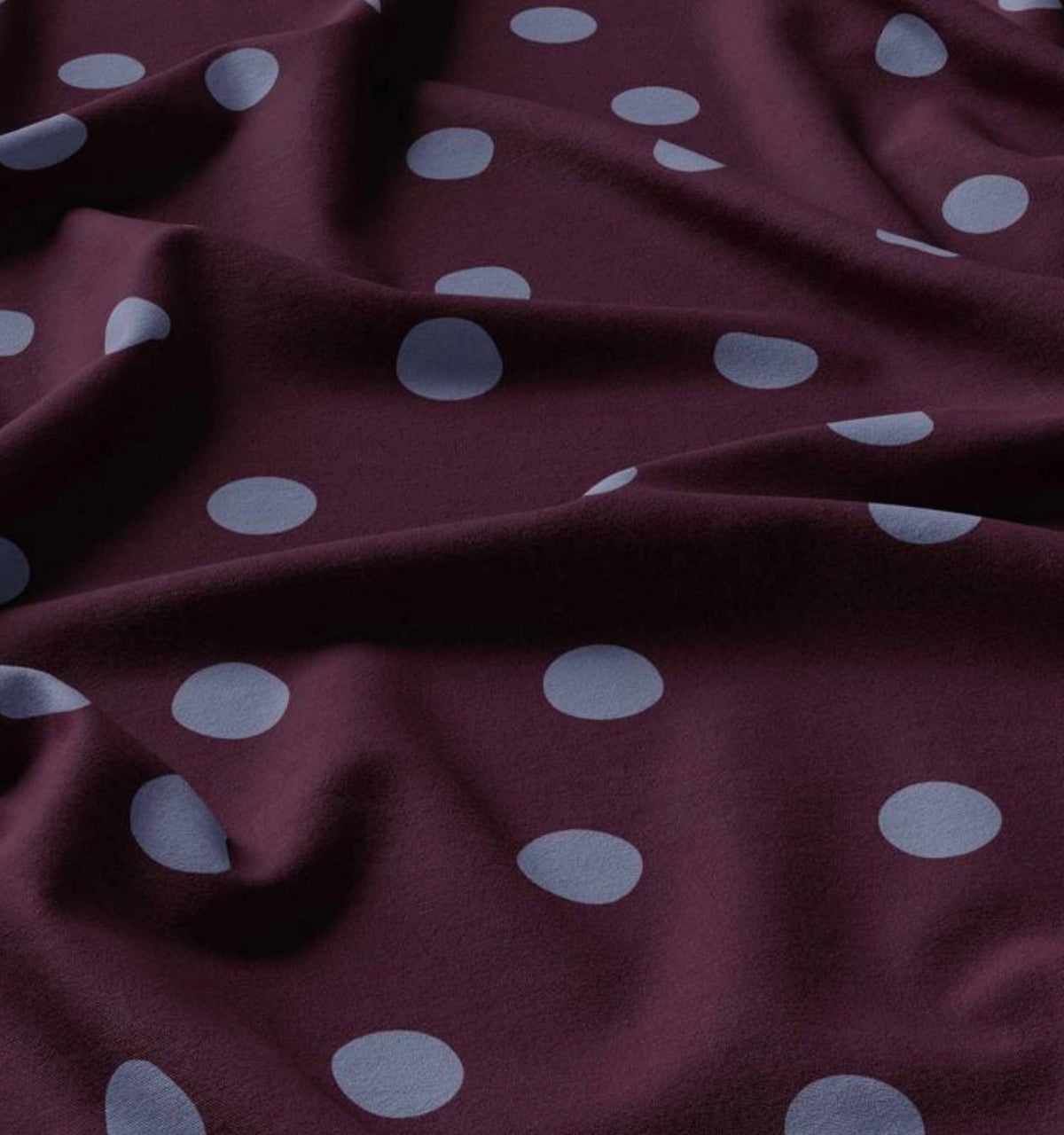 Viscose à pois aubergine