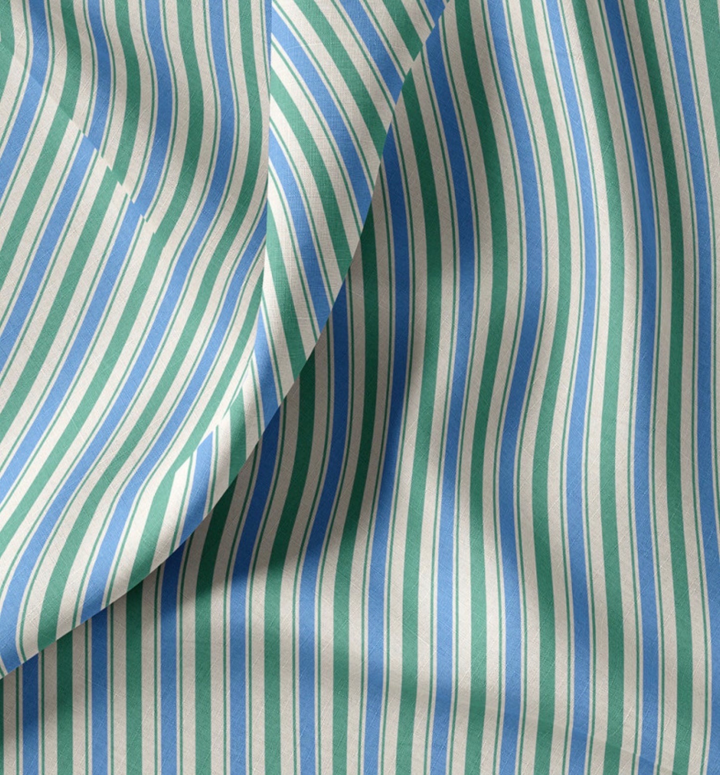 Popeline Lydia vert/bleu