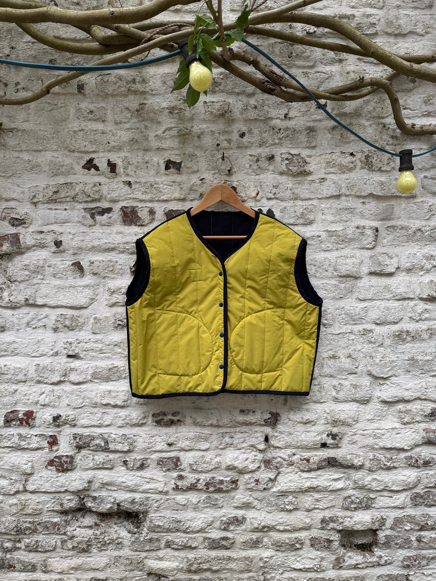 Gilet sans manches réversible bleu