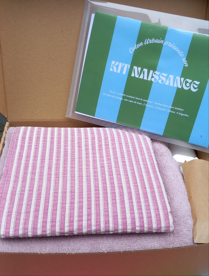 KIT NAISSANCE À COUDRE Ligné rose