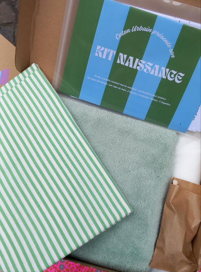 KIT NAISSANCE À COUDRE LIGNÉ VERT