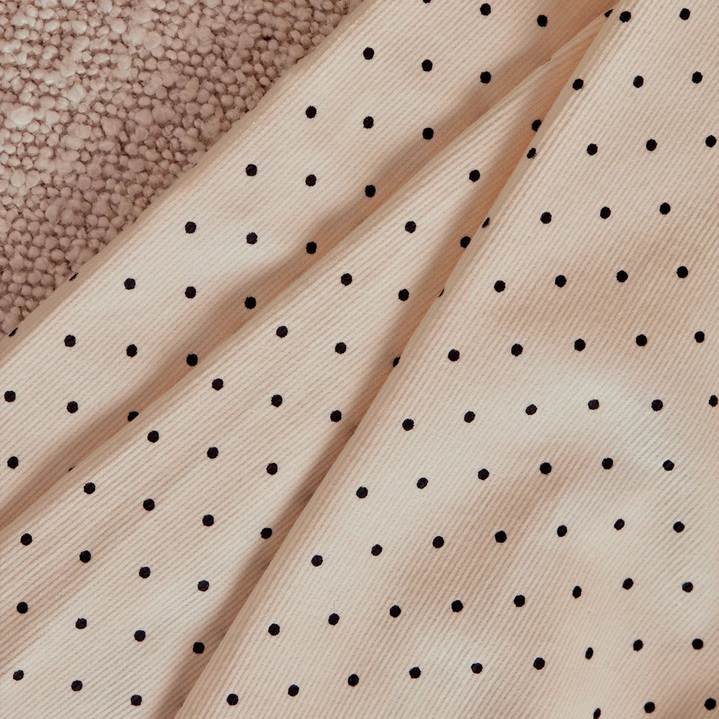 VELOURS Milleraies blanc à pois