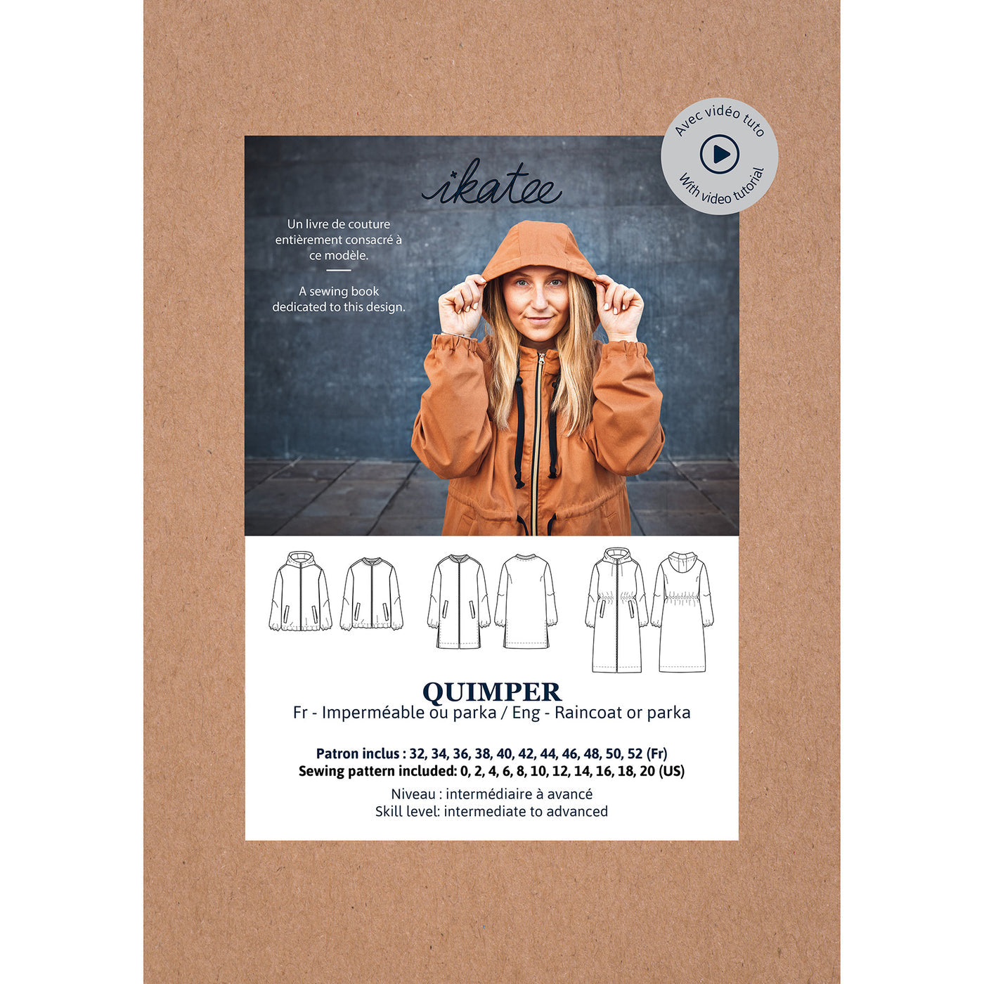 Patron QUIMPER manteau imperméable - parka