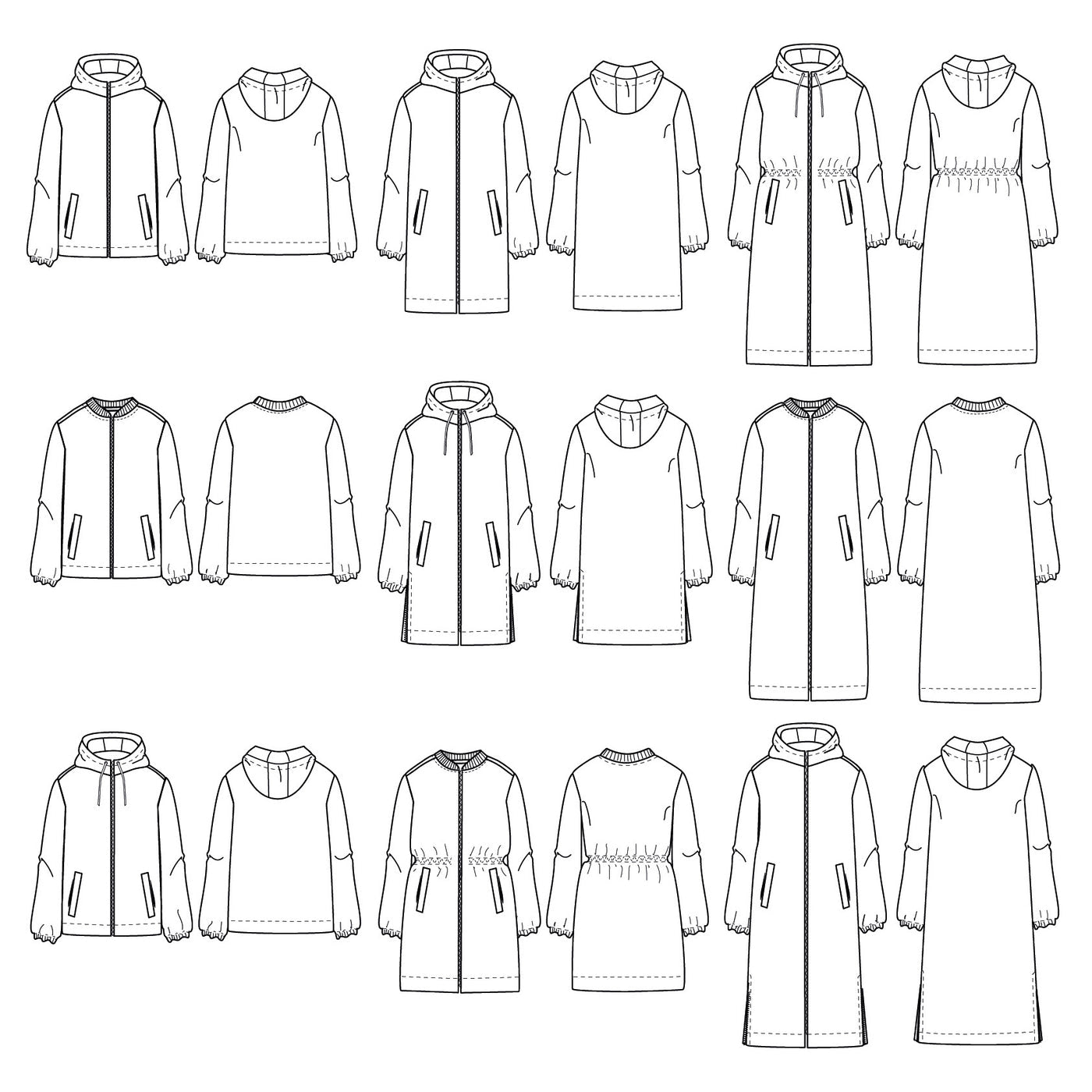 Patron QUIMPER manteau imperméable - parka