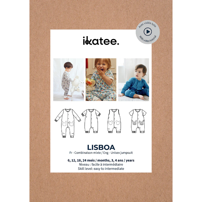Patron bébé grenouillère Lisboa ikatee
