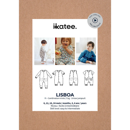 Patron bébé grenouillère Lisboa ikatee