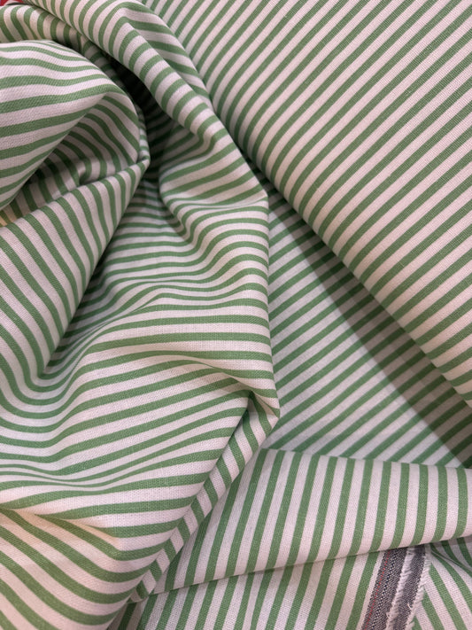 Lin ligné vert & blanc