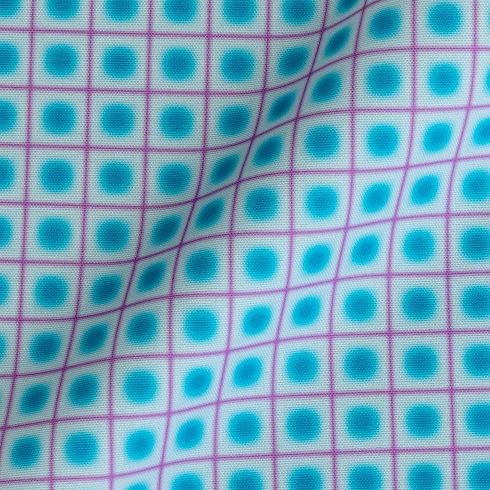 Coupon tissu Outdoor Lunar Grid Bleu Lilas x mètres