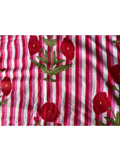 INDIENNE ROUGE & ROSE FLEURS
