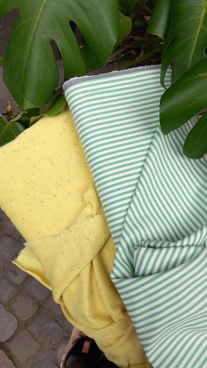 French Terry tweed jaune acidulé