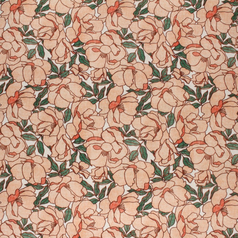 POPELINE COTON Rosy Deco blanc