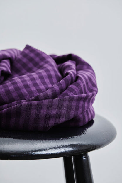 TENCEL CARREAUX MAUVE